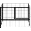 Dog Kennel Black 39.4"x39.4"x27.6" Steel - Black