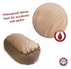 Poly/Cotton Bagel Pet Bed For Dogs, Khaki - red - small(24")