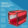 Life Large Portable Dog Kennel, Red - red