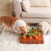 12 Plush Carrots Enrichment Dog Puzzle Toys Hide and Seek Carrot Farm Dog Toys Carrot Patch Dog Snuffle Toy for Puppy Large Dogs - 4 Carrots 22x22cm