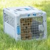 Collapsible Plastic Pet Kennel, Pet Carrier, Dog, Cat, Small Animal - Gray