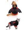 Pet Black Bat Wing Costume Hooded Winter Warm Sweater Halloween Costume - XL