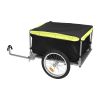 Foldable Bicycle Cargo Wagon Trailer Two-Wheel Bike Cargo Trailer with 15.8In Wheel Removable Cover 176LBS Weight Capacity - Black