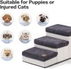 Mewoofun Dog Stairs for Small Dogs Foldable 3 - Tiers Dog Steps for Couch Bed - QF02G