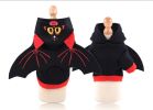 Pet Black Bat Wing Costume Hooded Winter Warm Sweater Halloween Costume - L