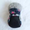 Pet Booties Set, 4 PCS Warm Winter Snow Stylish Shoes, Skid-Proof Anti Slip Sole Paw Protector with Zipper Star Design - pink - XS