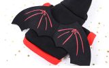 Pet Black Bat Wing Costume Hooded Winter Warm Sweater Halloween Costume - M