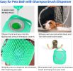 Pet Dog Shampoo Massager Brush Cat Massage Comb Grooming Scrubber Shower Brush For Bathing Short Hair Soft Silicone Brushes - Pink