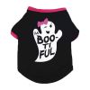 Halloween Pet Dog Holiday Pumpkin Skull Teddy Funny T-Shirt - L