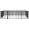 Outdoor Dog Kennel Steel 476.2 ftÂ² - Black