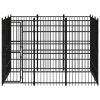 Outdoor Dog Kennel Steel 89.2 ftÂ² - Black