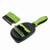 Pet Life 'Conversion' 5-in-1 Interchangeable Dematting and Deshedding Bristle Pin and Massage Grooming Pet Comb - Green