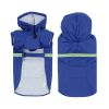 Waterproof Dog Raincoat Leisure Lightweight Dog Coat Jacket Reflective Rain Jacket with Hood for Small Medium Large Dogs - blue