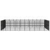 Outdoor Dog Kennel Steel 694.4 ftÂ² - Black