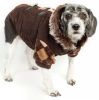 Designer Patterned Suede Argyle Sweater Pet Jacket - X-Small