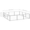 Dog Kennel Silver 96.9 ftÂ² Steel - Silver